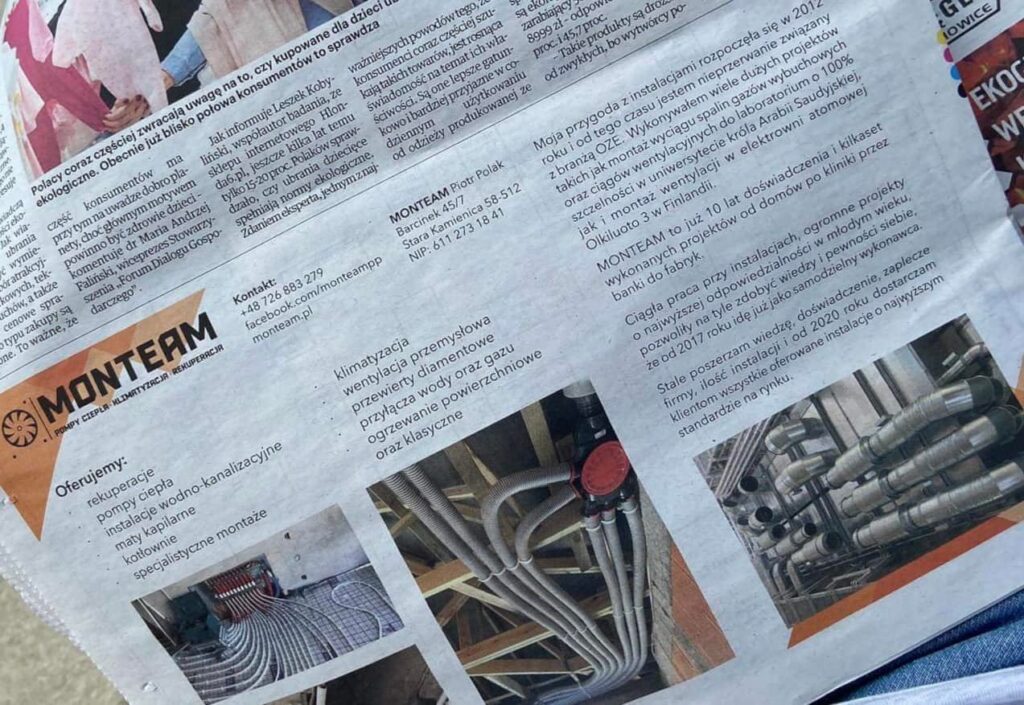 Monteam | Rekuperacja | Pompy Ciepła | Hydraulika | Ogrzewanie