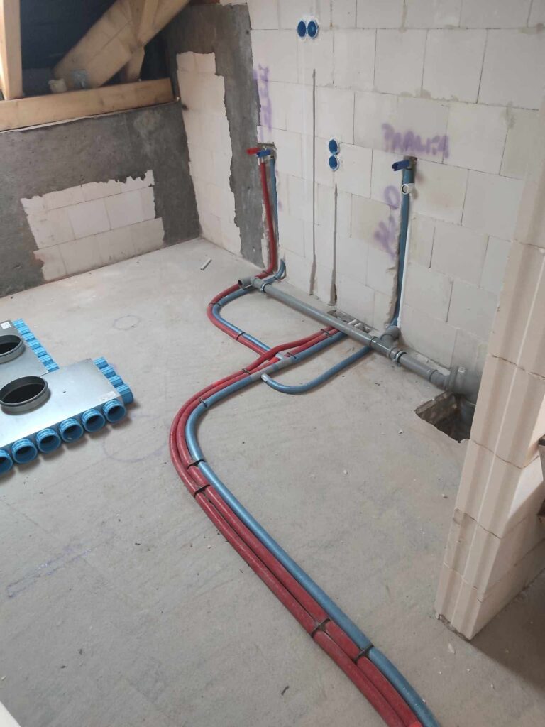 instalacja wodno-kanalizacyjna do 18 punktów odbioru wykonana